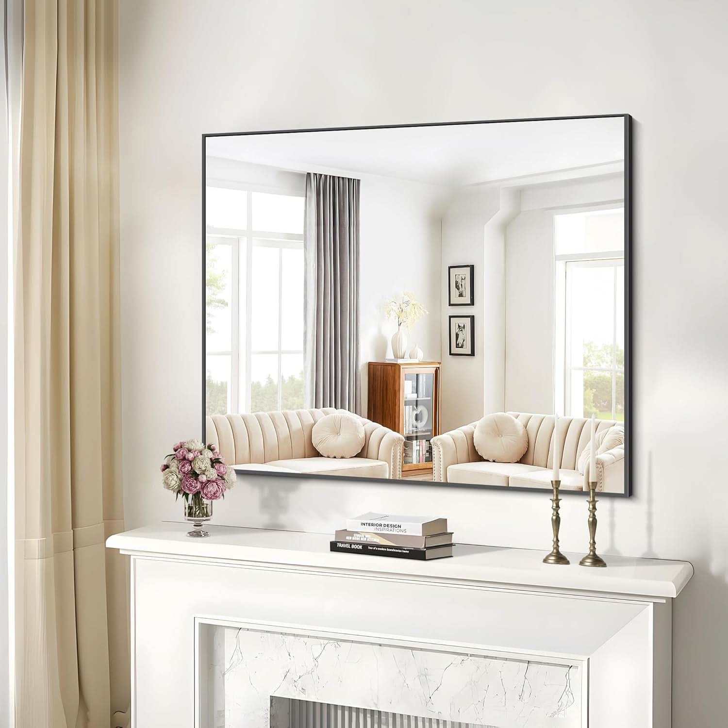 Miroir mural noir 36x40 pouces
