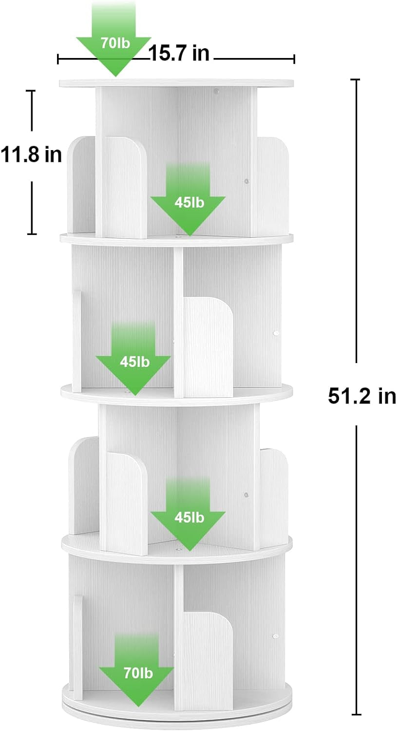 Étagère d'angle rotative 360° blanche