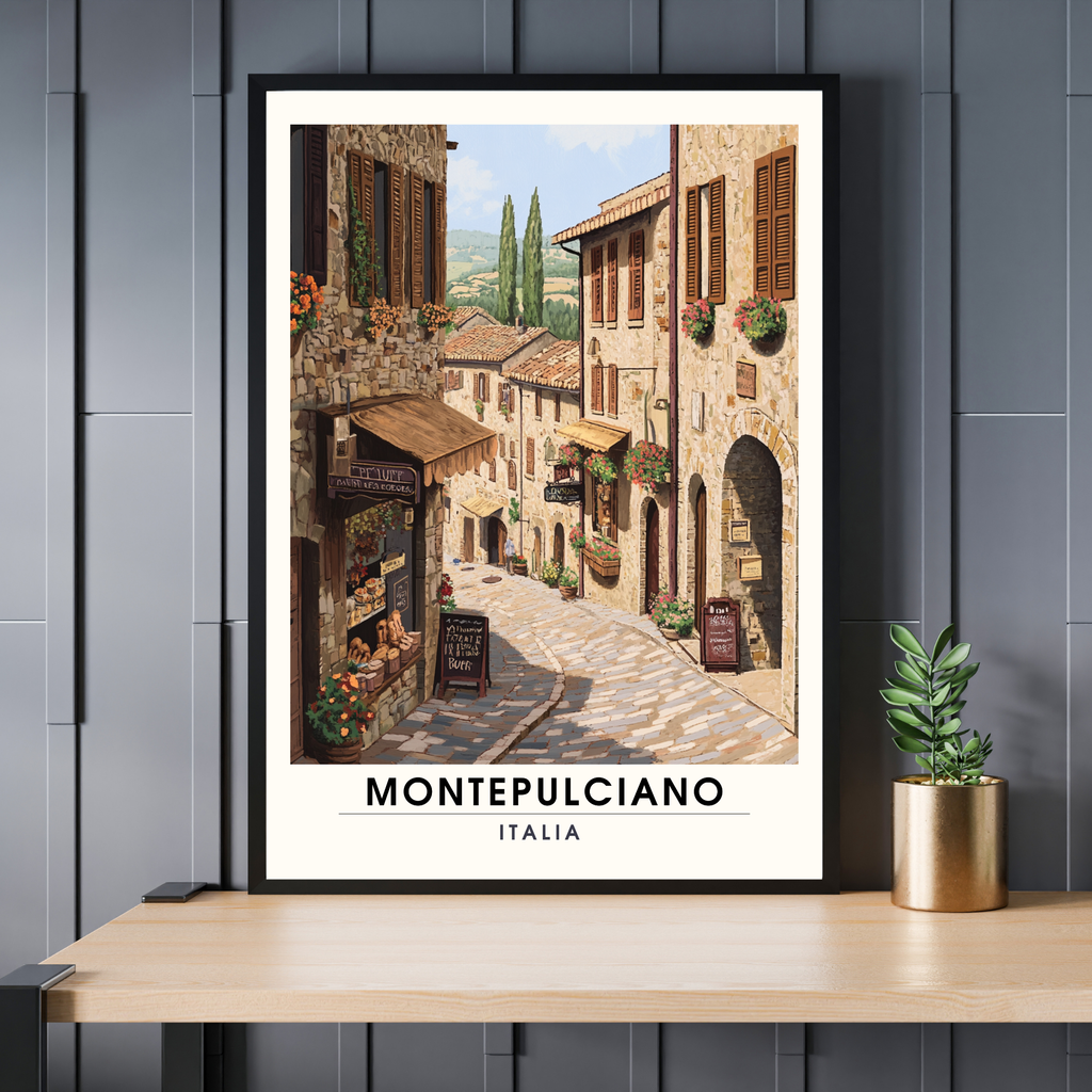 Affiche Montepulciano | Impression Montepulciano, Italie | Impression de voyage Italie