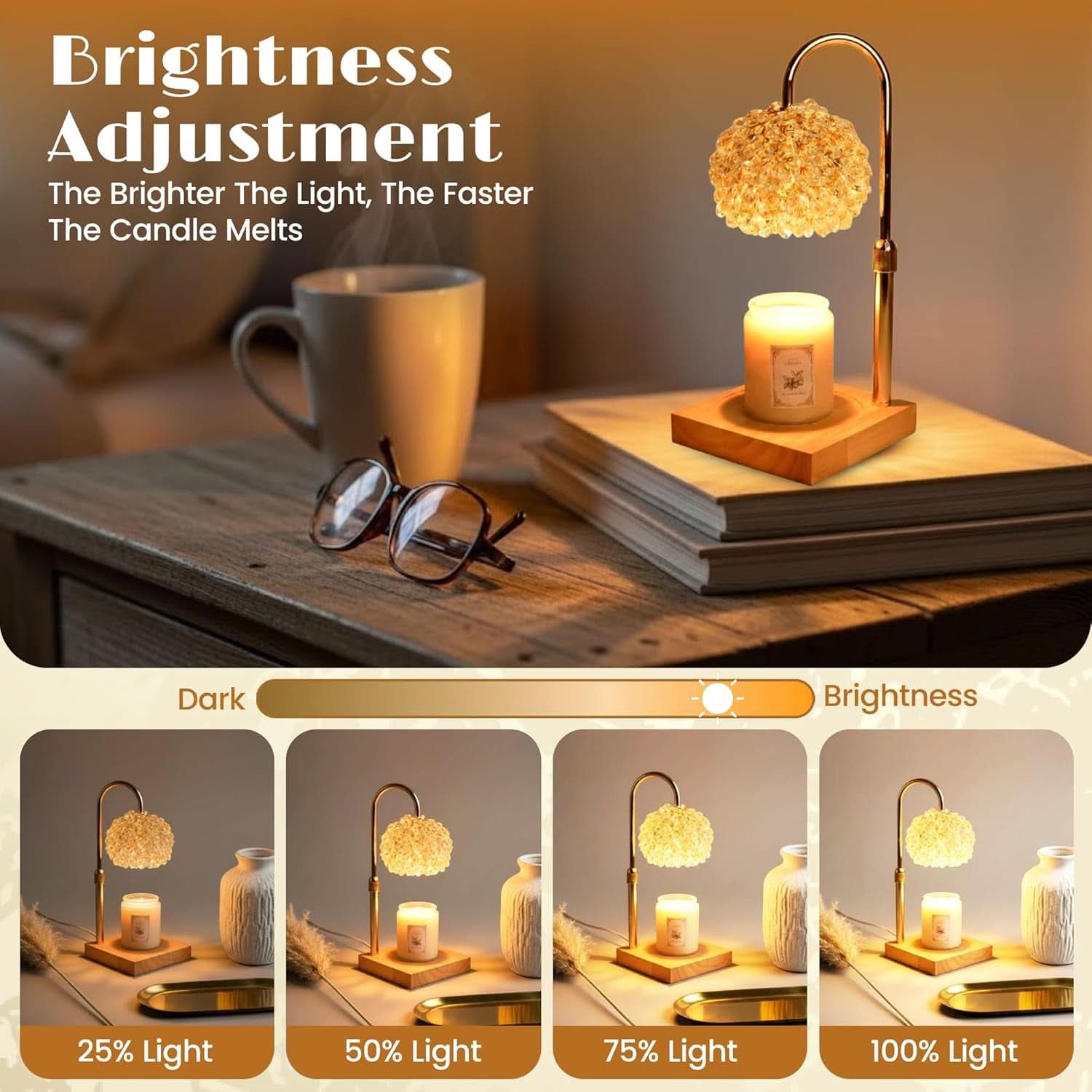 Lampe chauffe-bougie & diffusion de parfum sans flamme