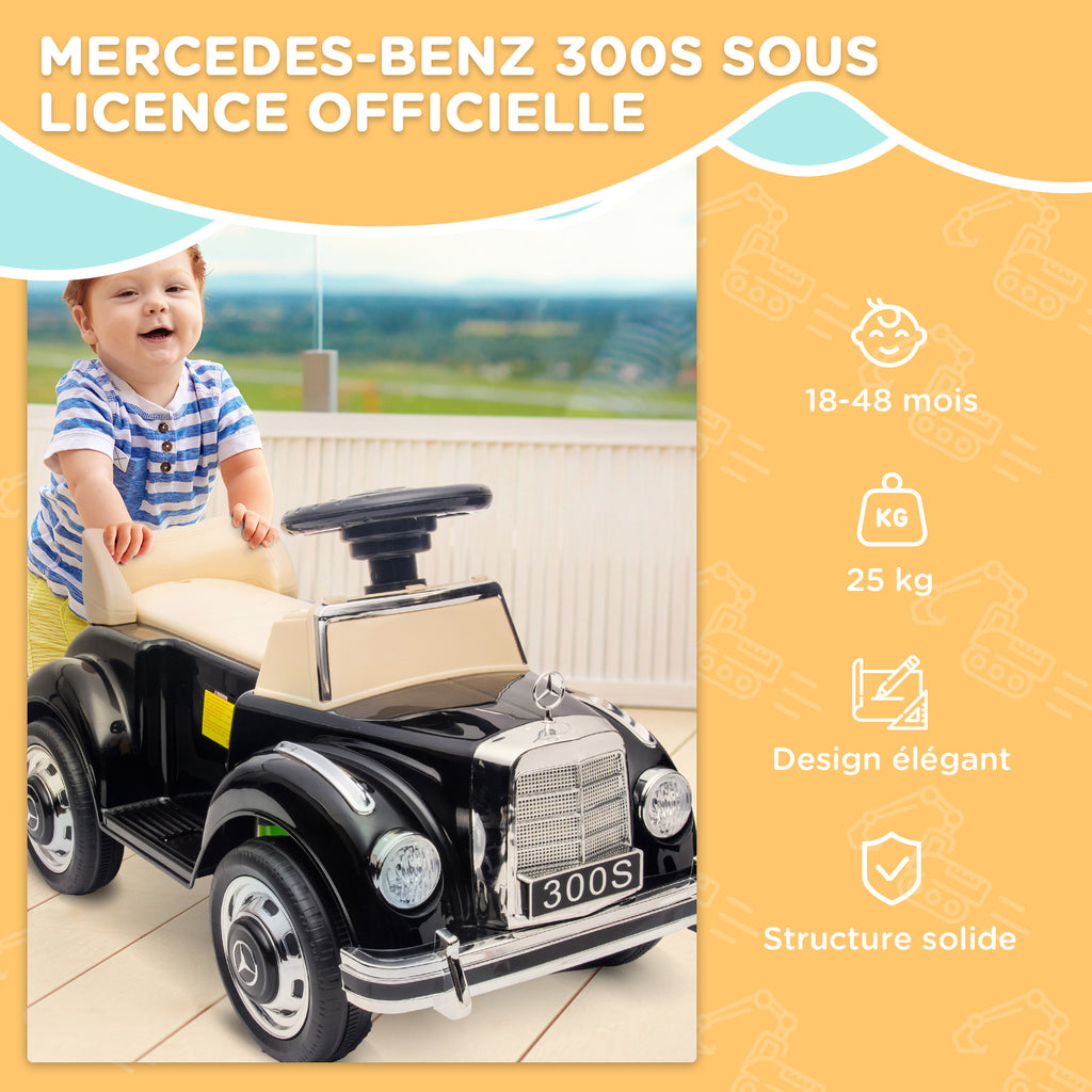 Voiture enfant Mercedes-Benz 300S 18-48 mois  - coffre rangement sous le siège noir