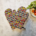 Lot de 2 Gants de Four | Tissu Africain 100% Coton
