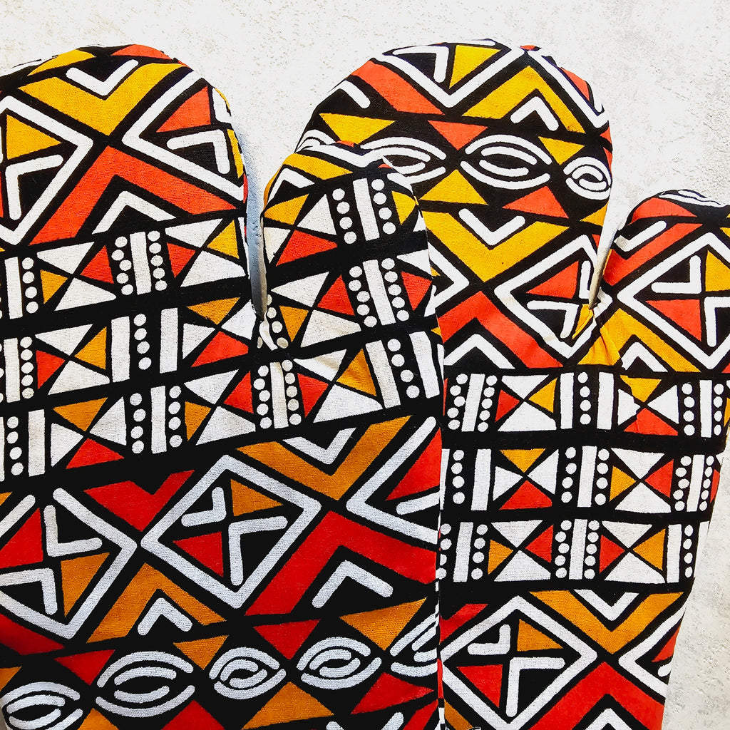 Set of 2 Oven Gloves | African Print 100% Cotton Fabric