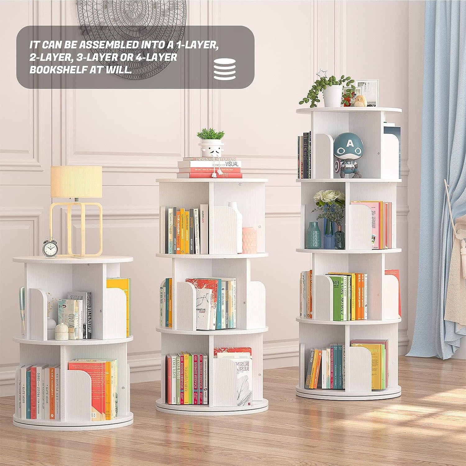Étagère d'angle rotative 360° blanche
