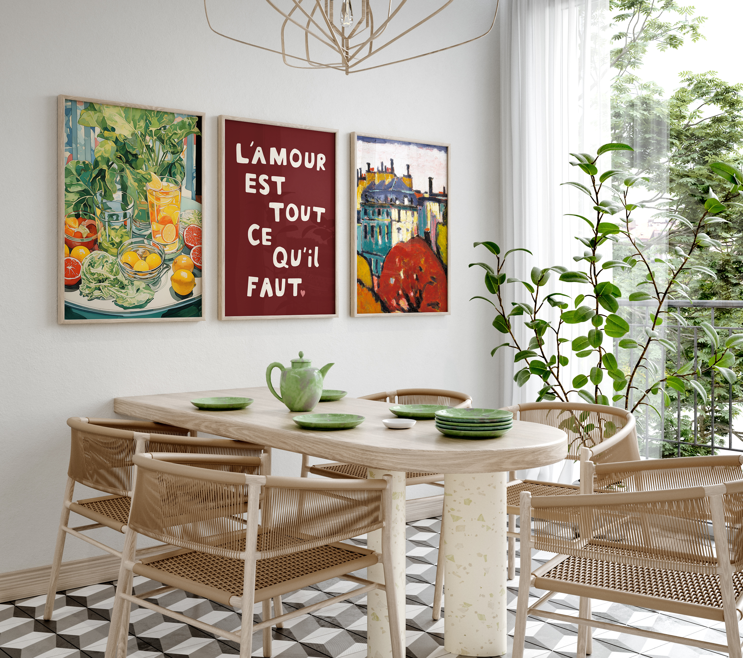 Paris Poster · Geschenkidee · Eiffelturm · französische Typografie & mediterrane Stillleben · Dekoprint ohne Rahmen