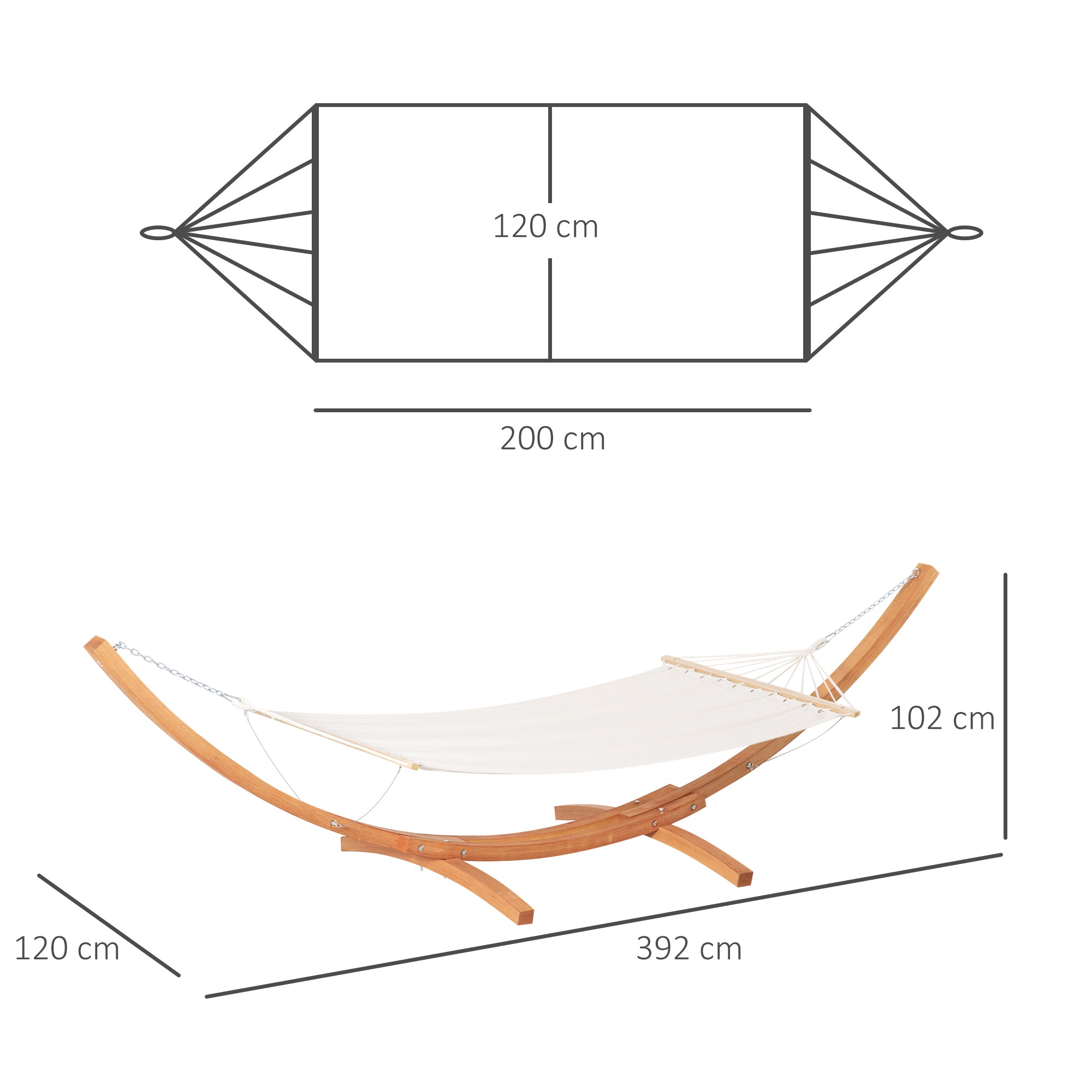 Hamac de jardin avec support en bois