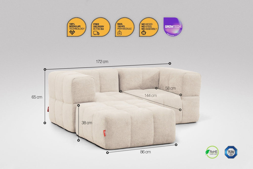 Canapé 3 places modulables – Beige