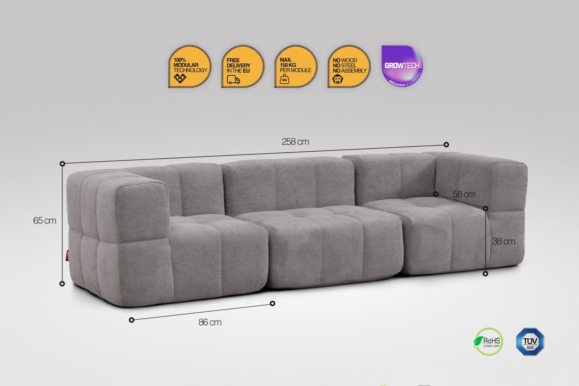 Canapé 3 places – Grau