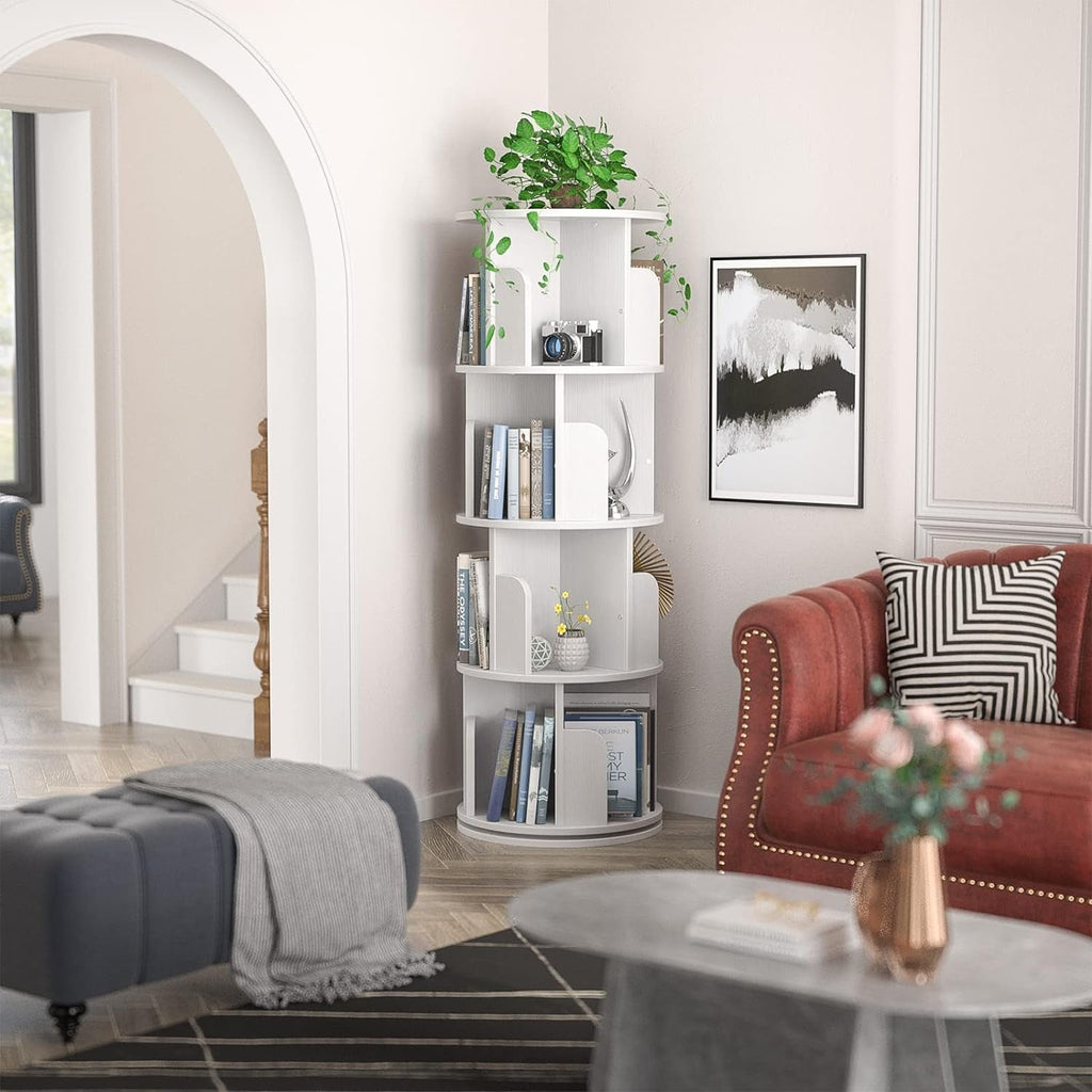 Étagère d'angle rotative 360° blanche