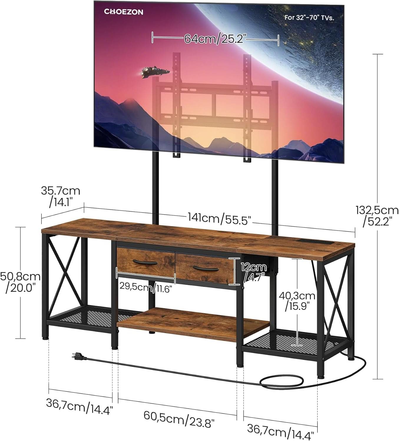 Meuble TV avec support intégré