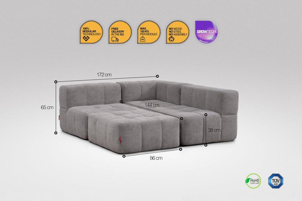 Canapé 4 places modulables – Grey