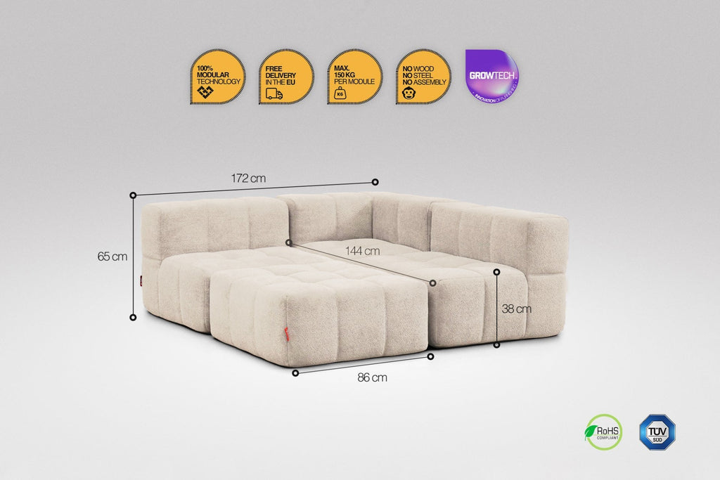 Canapé 4 places convertible – Beige