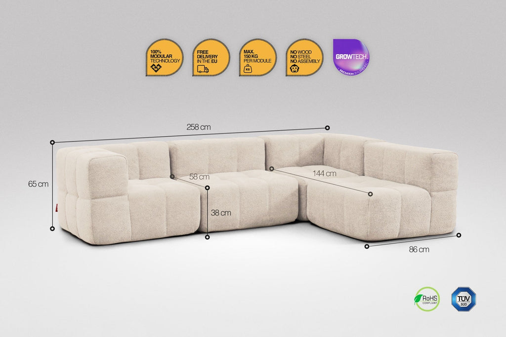Canapé 4 places modulables– Beige