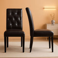 Lot de 2 Chaises de Salle à Manger en Cuir Synthétique Marron