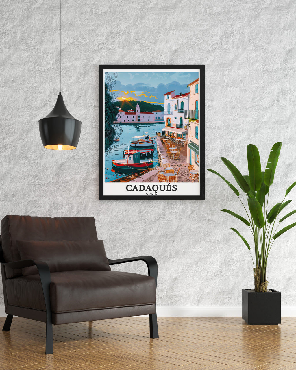 Cadaqués Print - Girona Wall Art - Mediterranean Framed Art - Mediterranean Vintage Poster