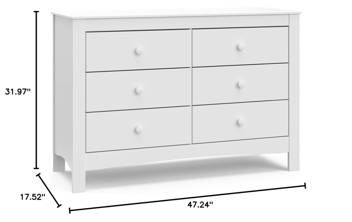 Commode Noah 6 tiroirs blanc
