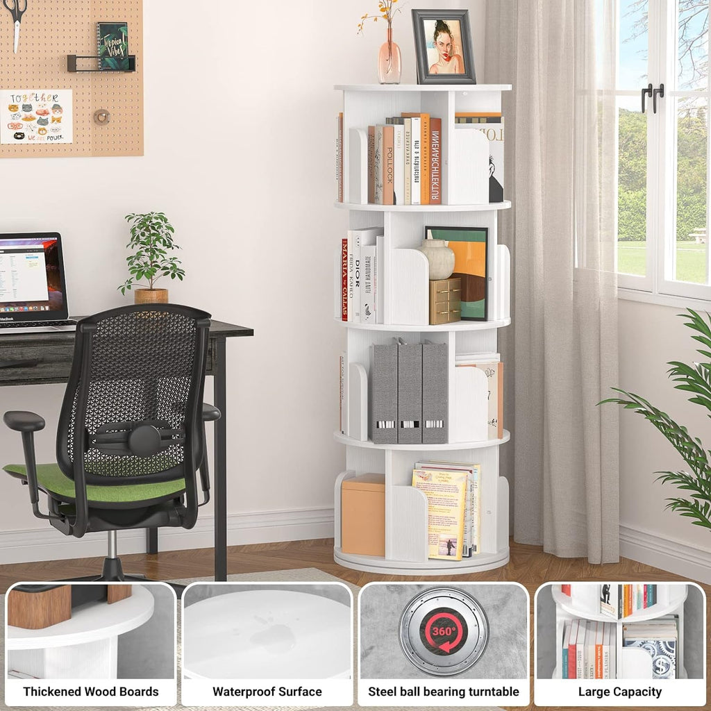Étagère d'angle rotative 360° blanche