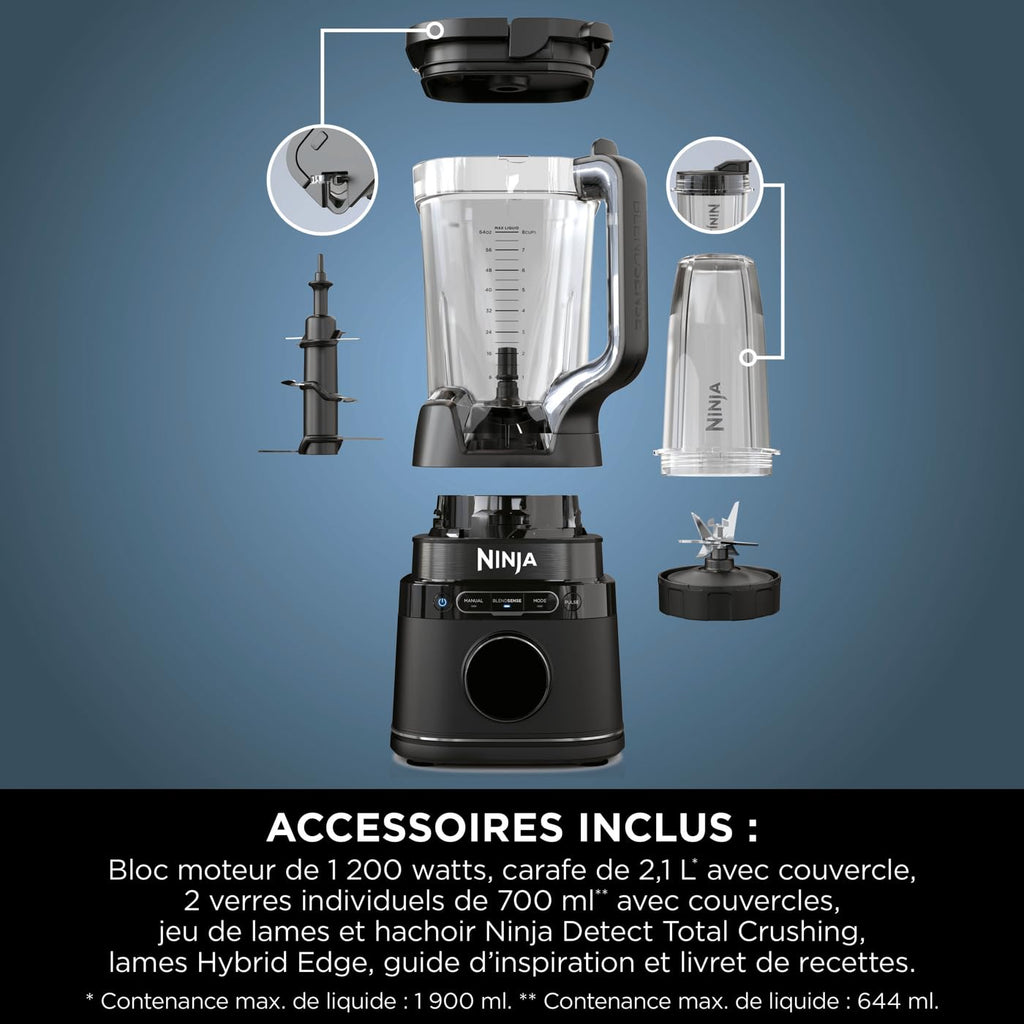 Ninja UltraCrush Mixeur Blender, 3 réglages de vitesse, 1,9L BP201EU