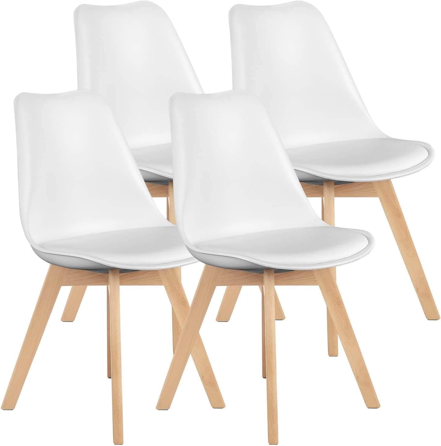 Chaises Salle à Manger, Chaise Scandinave Lot de 4,Idéal pour Salle à Manger,Salon,Cuisine,Chambre à Coucher (4, Noir)