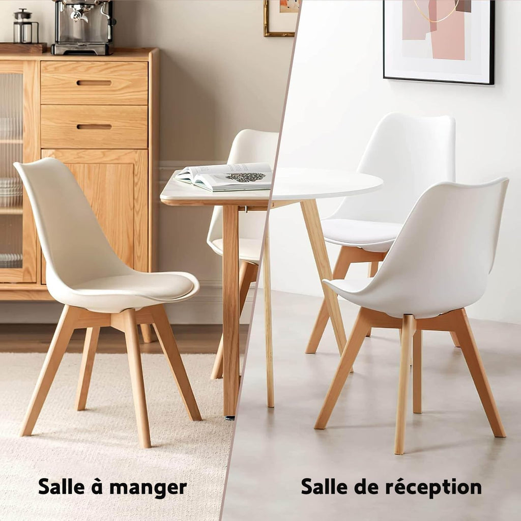 Chaises Salle à Manger, Chaise Scandinave Lot de 4,Idéal pour Salle à Manger,Salon,Cuisine,Chambre à Coucher (4, Noir)