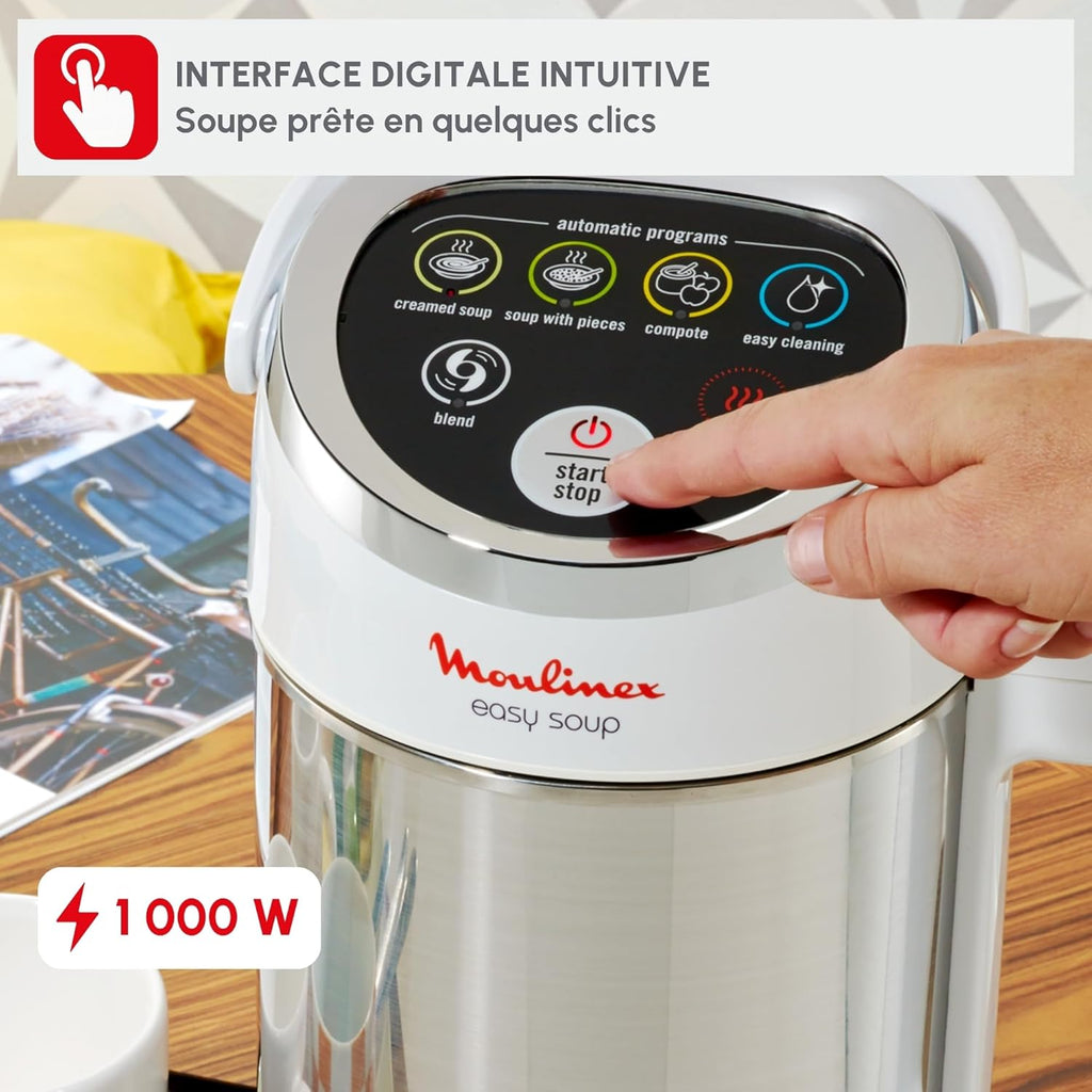 Moulinex - Easy Soup Blender Chauffant 1000W - 5 programmes - 1.2 L