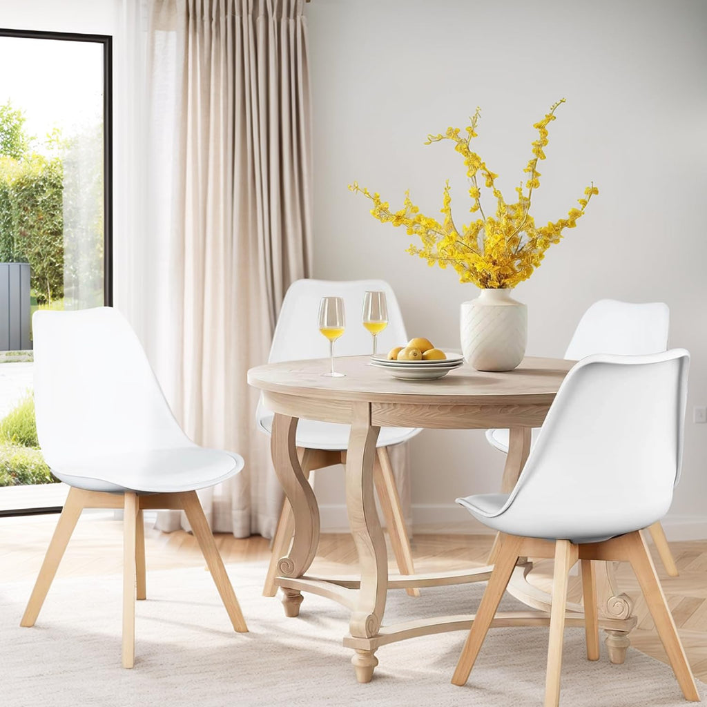 Chaises Salle à Manger, Chaise Scandinave Lot de 4,Idéal pour Salle à Manger,Salon,Cuisine,Chambre à Coucher (4, Noir)