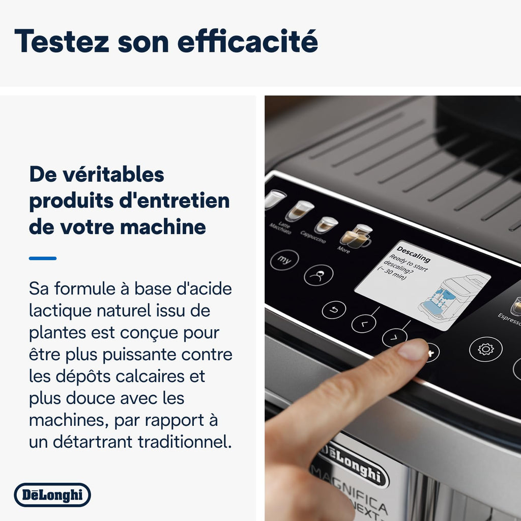 De'Longhi EcoDecalk Détartrant DLSC500, 5 Doses de Décalcification, Accessoire de Maintenance pour Machine à Café, Ingrédients à Base de Plantes, Bouteille Avec 5 Doses, 500ml
