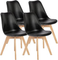 Chaises Salle à Manger, Chaise Scandinave Lot de 4,Idéal pour Salle à Manger,Salon,Cuisine,Chambre à Coucher (4, Noir)