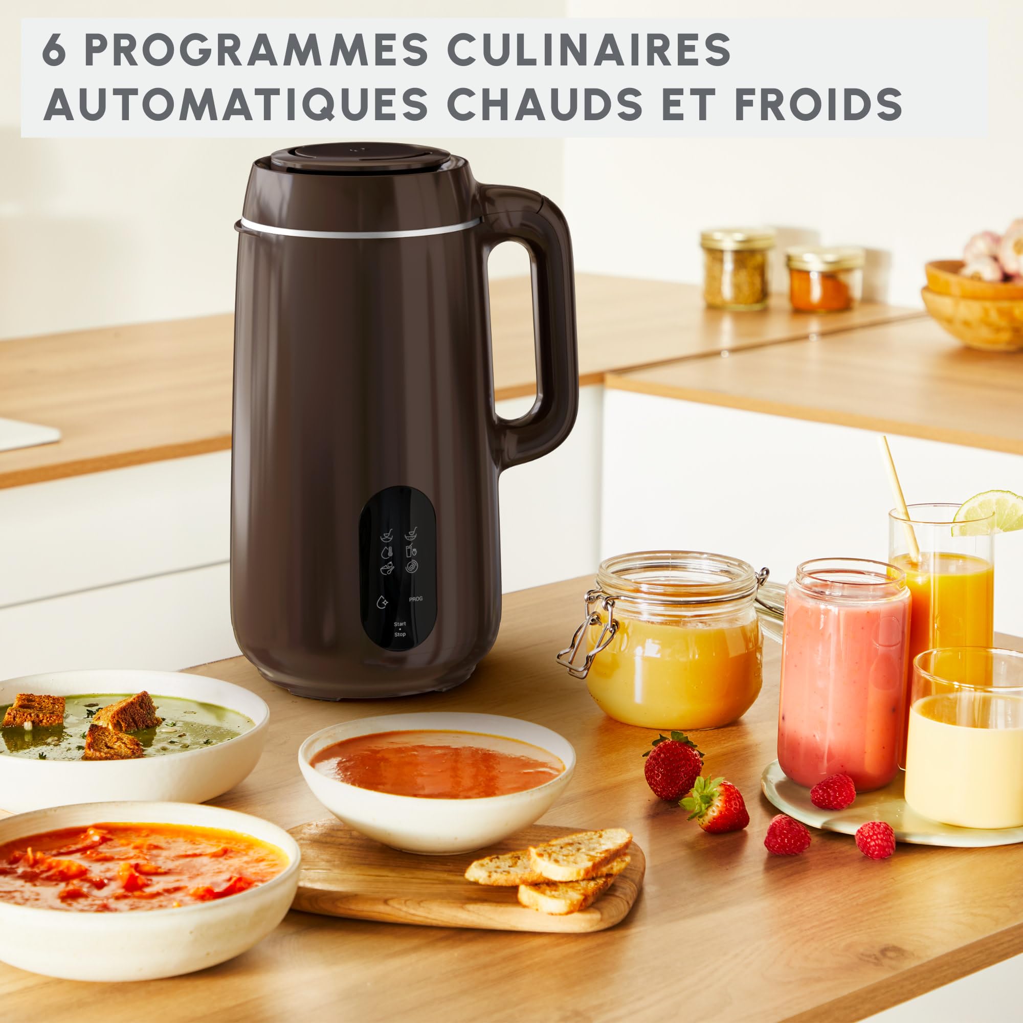 Moulinex - Easy Soup Blender Chauffant 1000W - 5 programmes - 1.2 L