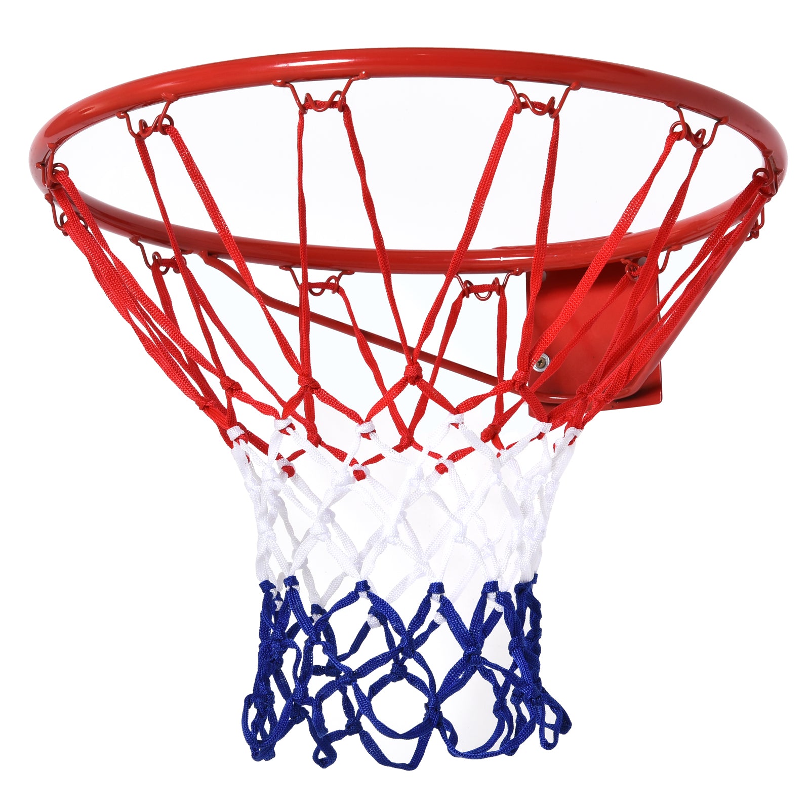 Panier de basket, anneau de basketball avec filet, suspendu mural intérieur et extérieur,  Ø 46 x 46 cm, rouge