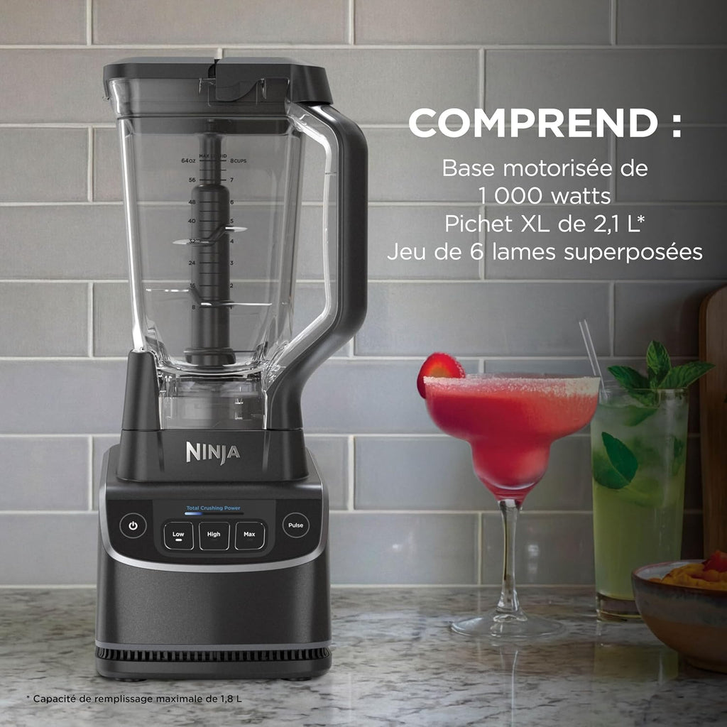 Ninja UltraCrush Mixeur Blender, 3 réglages de vitesse, 1,9L BP201EU
