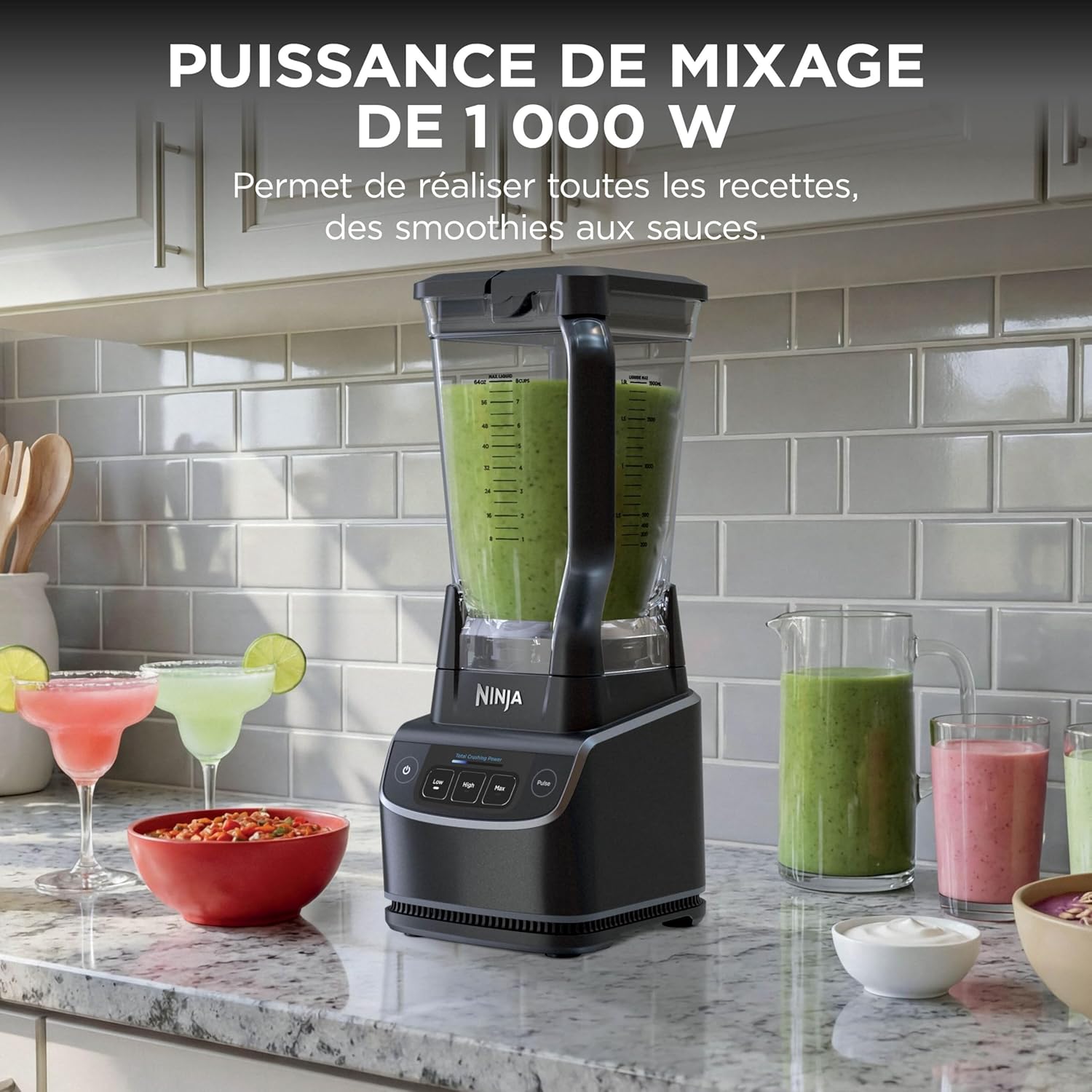 Ninja UltraCrush Mixeur Blender, 3 réglages de vitesse, 1,9L BP201EU