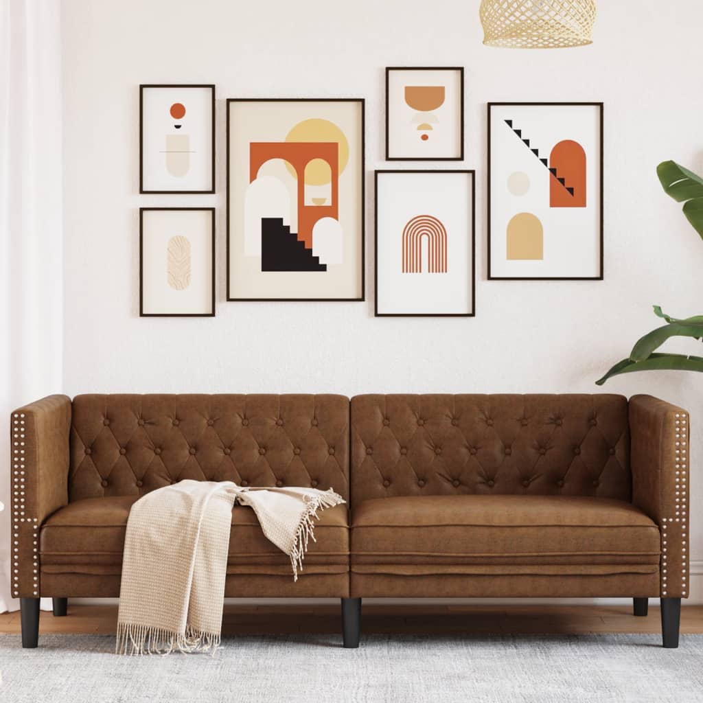 Canapé À Chesterfield Similicuir Daim