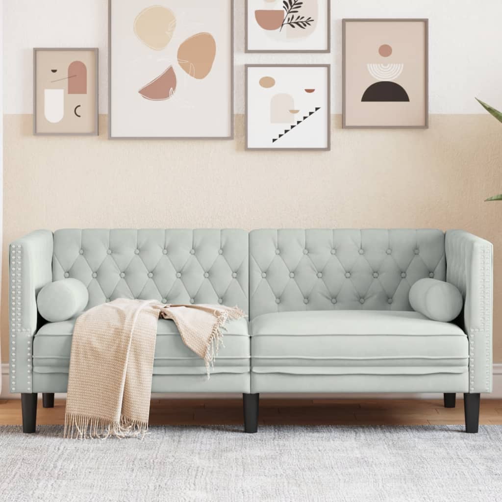 Canapé Chesterfield Avec Traversins Velours