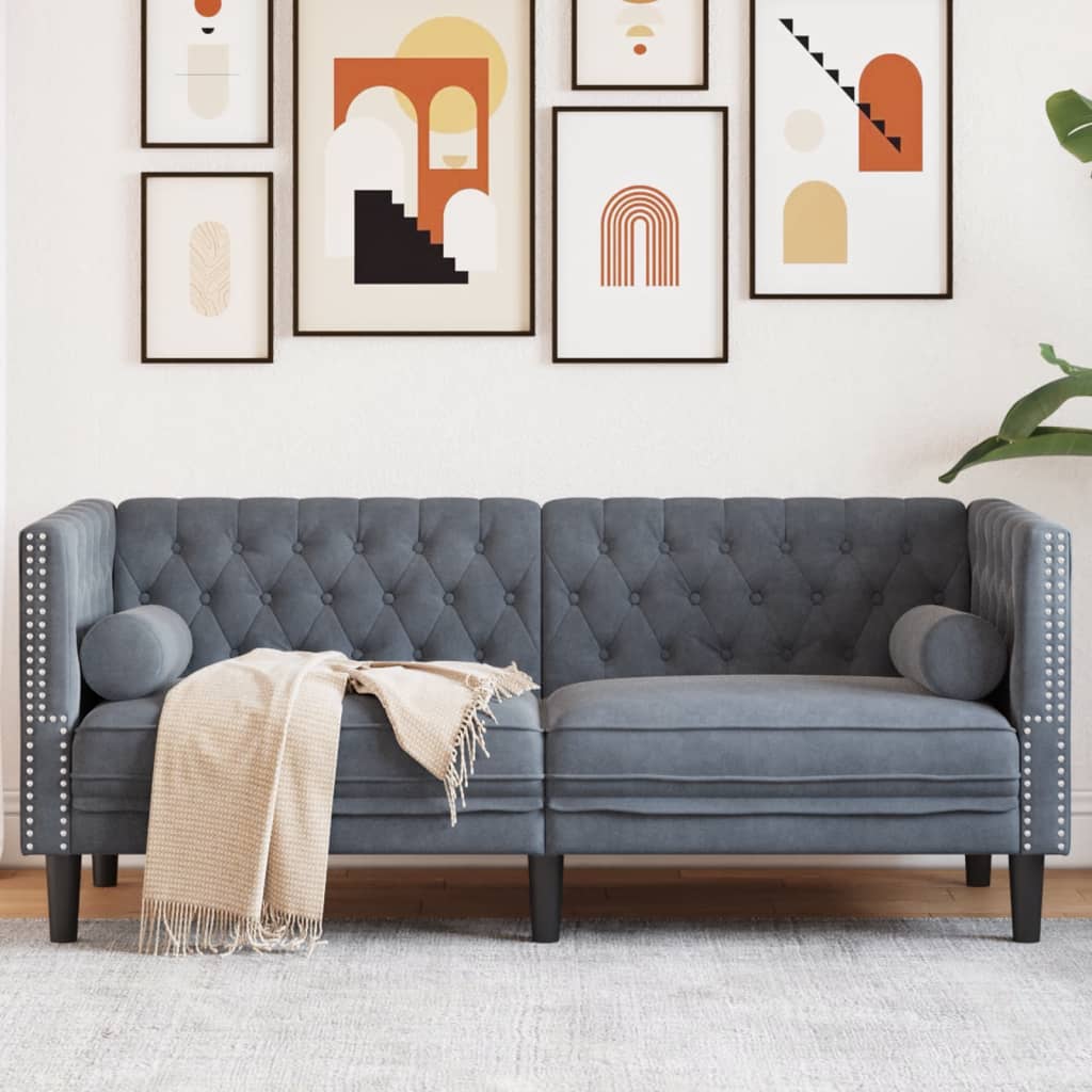 Canapé Chesterfield Avec Traversins Velours