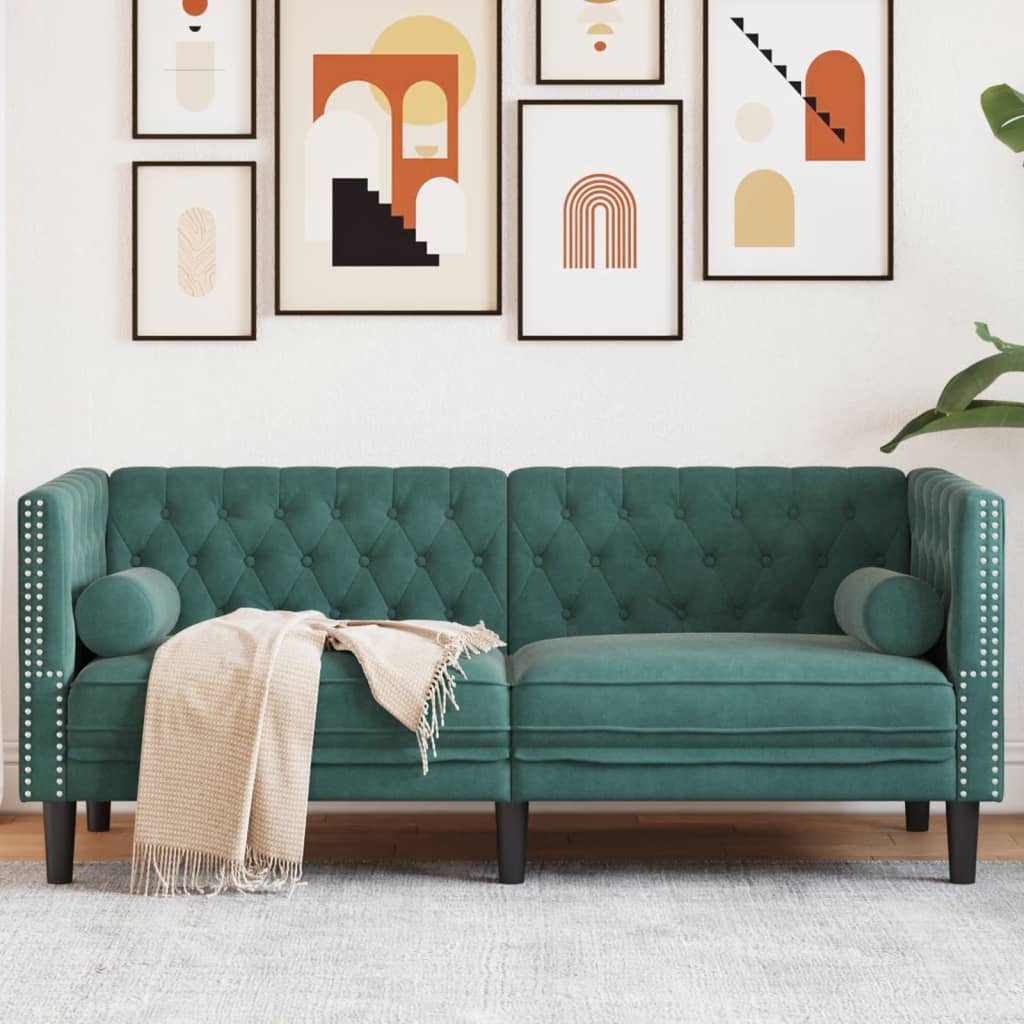 Canapé Chesterfield Avec Traversins Velours