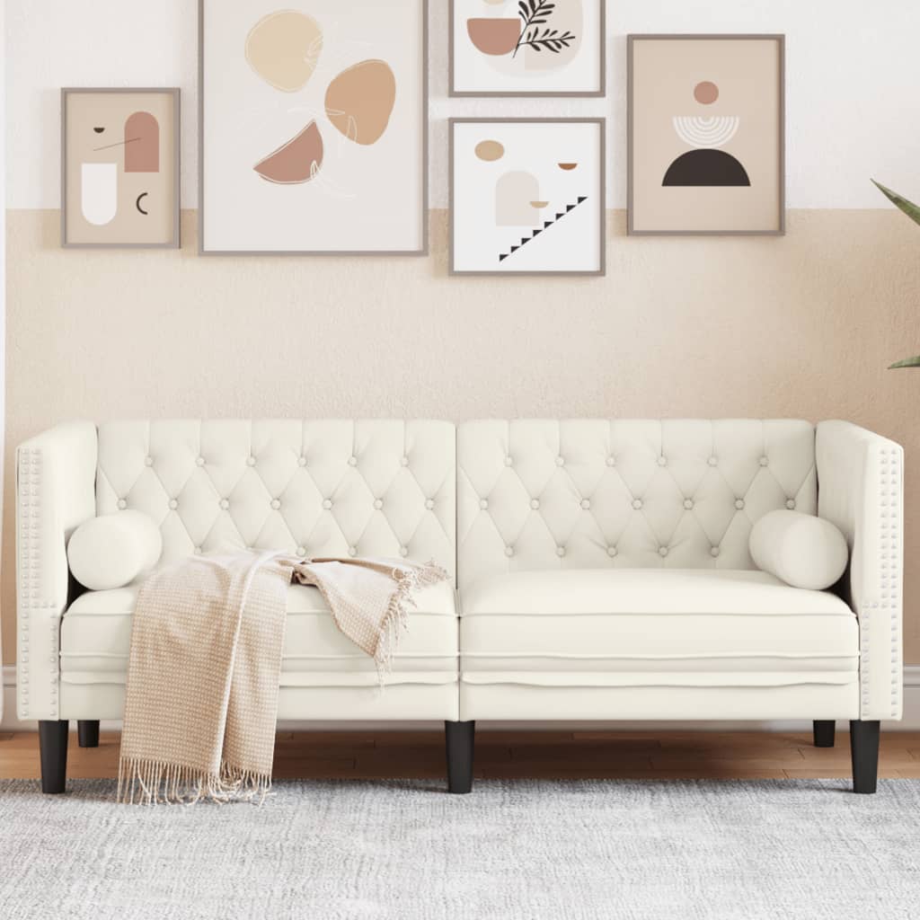 Canapé Chesterfield Avec Traversins Velours