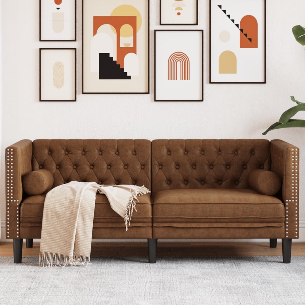 Canapé Chesterfield Avec Traversins Velours