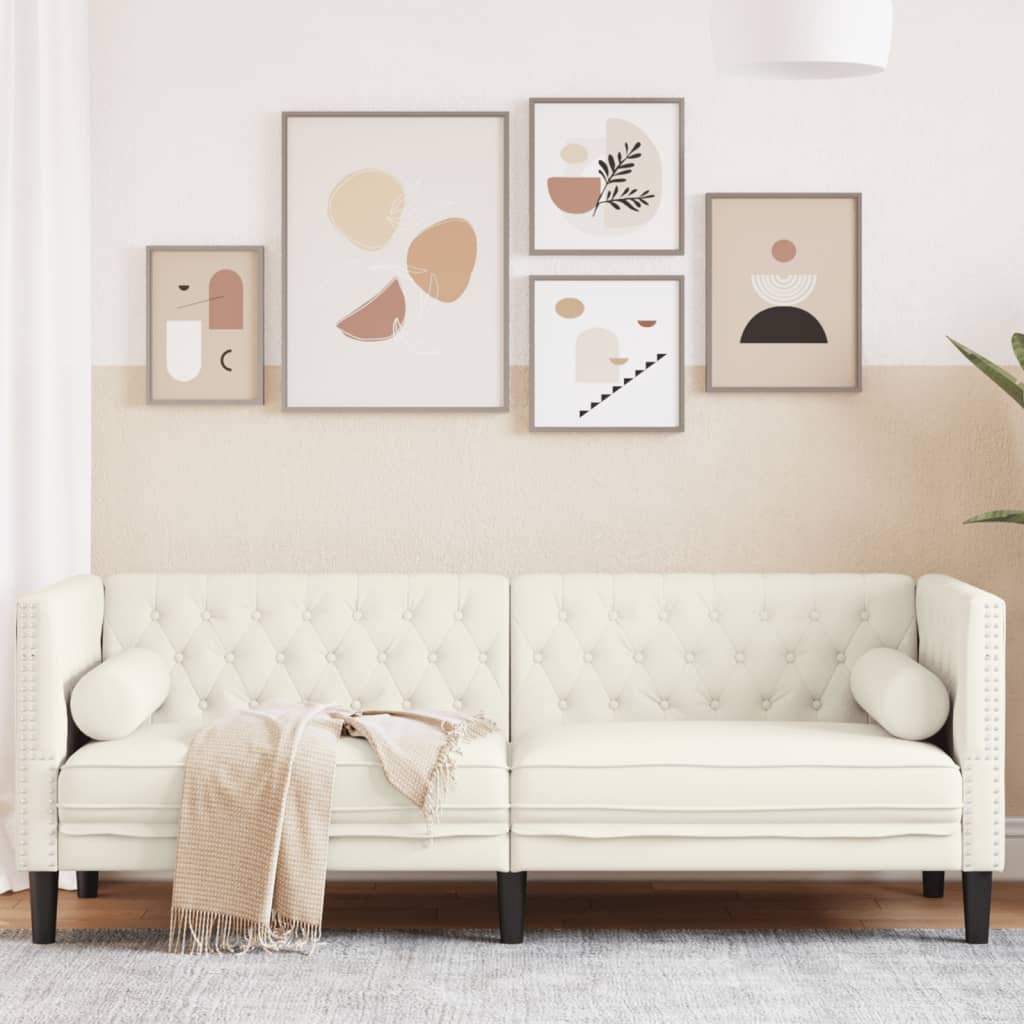 Canapé Chesterfield Avec Traversins Velours