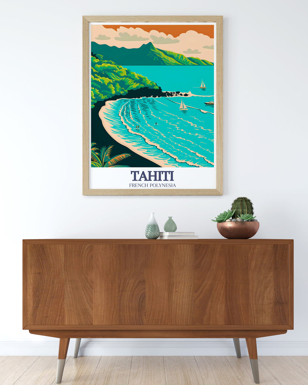 Tahiti Poster Print - Mahina Travel Art - Tahiti North Coast Poster - Tahiti Art Print - Tahiti Travel Print - French Polynesia Wall Decor