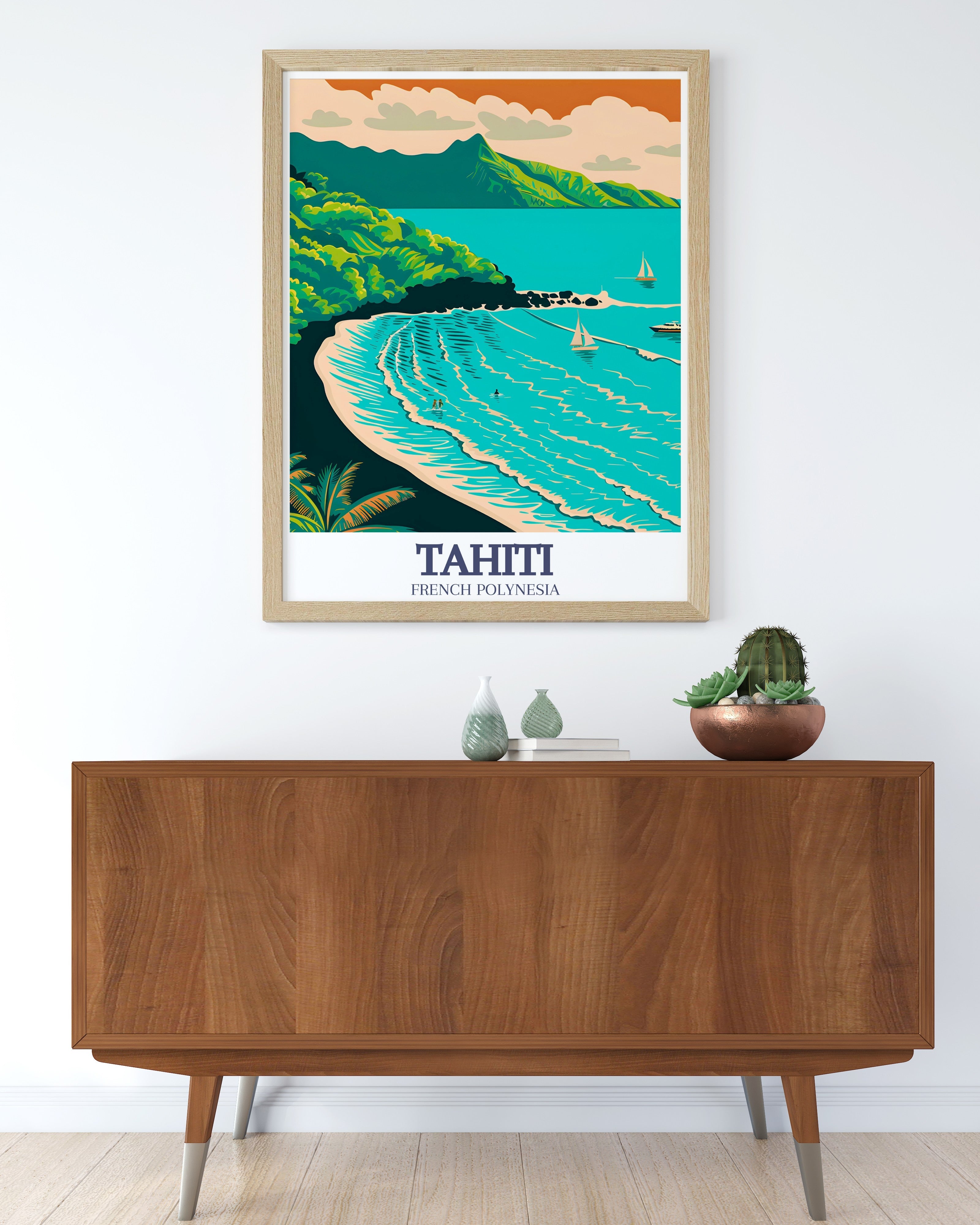 Tahiti Poster Print - Mahina Travel Art - Tahiti North Coast Poster - Tahiti Art Print - Tahiti Travel Print - French Polynesia Wall Decor