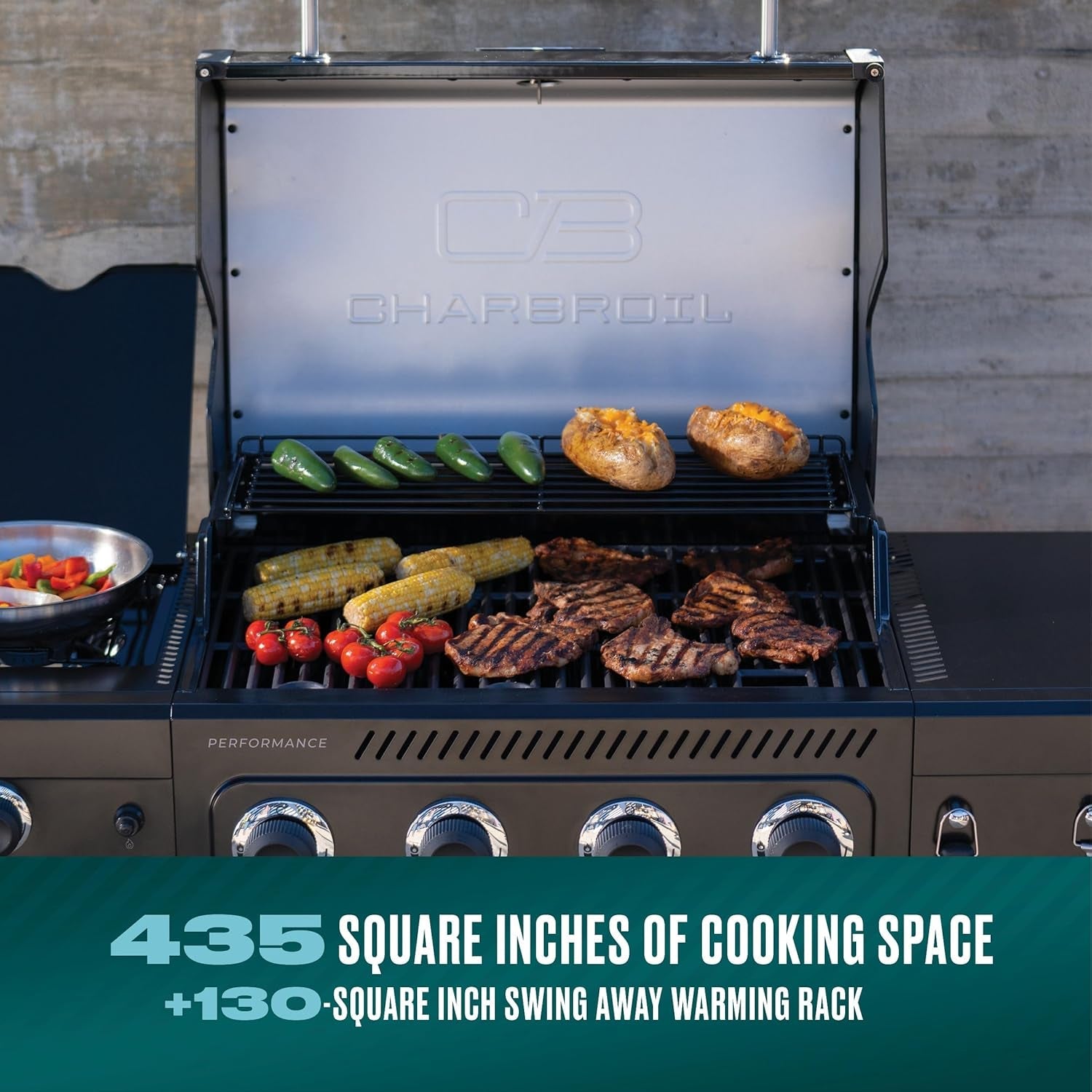 Black 4Burner Gas Grill Cabinet With Extra Storage Space-3