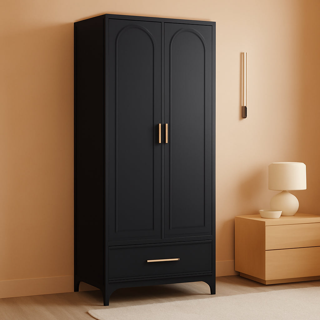 Armoire de rangement industrielle noire avec tiroirs