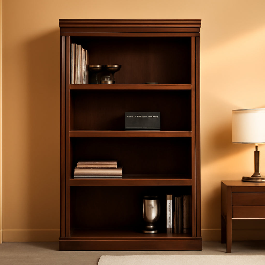 Rich Cherry Finish Heritage Hill Library Bookcase With Adjustable Shelves