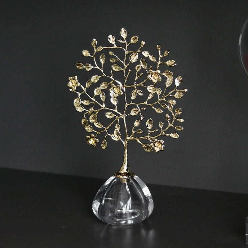 Sculpture Décorative Art avec Socle en Verre