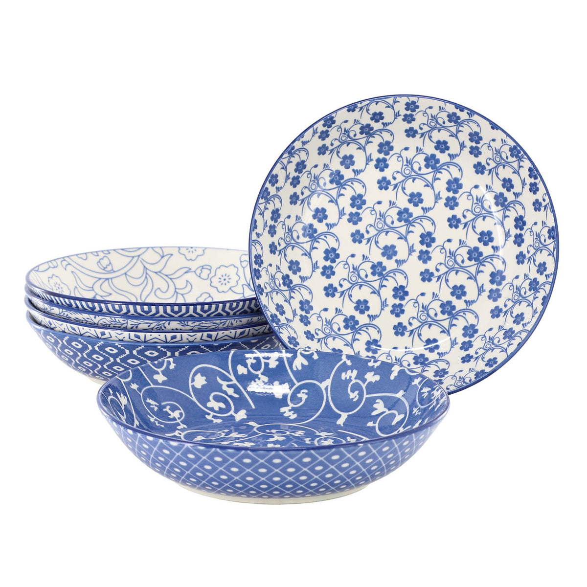 Ensemble de 6 bols en porcelaine Elama Aurora bleu