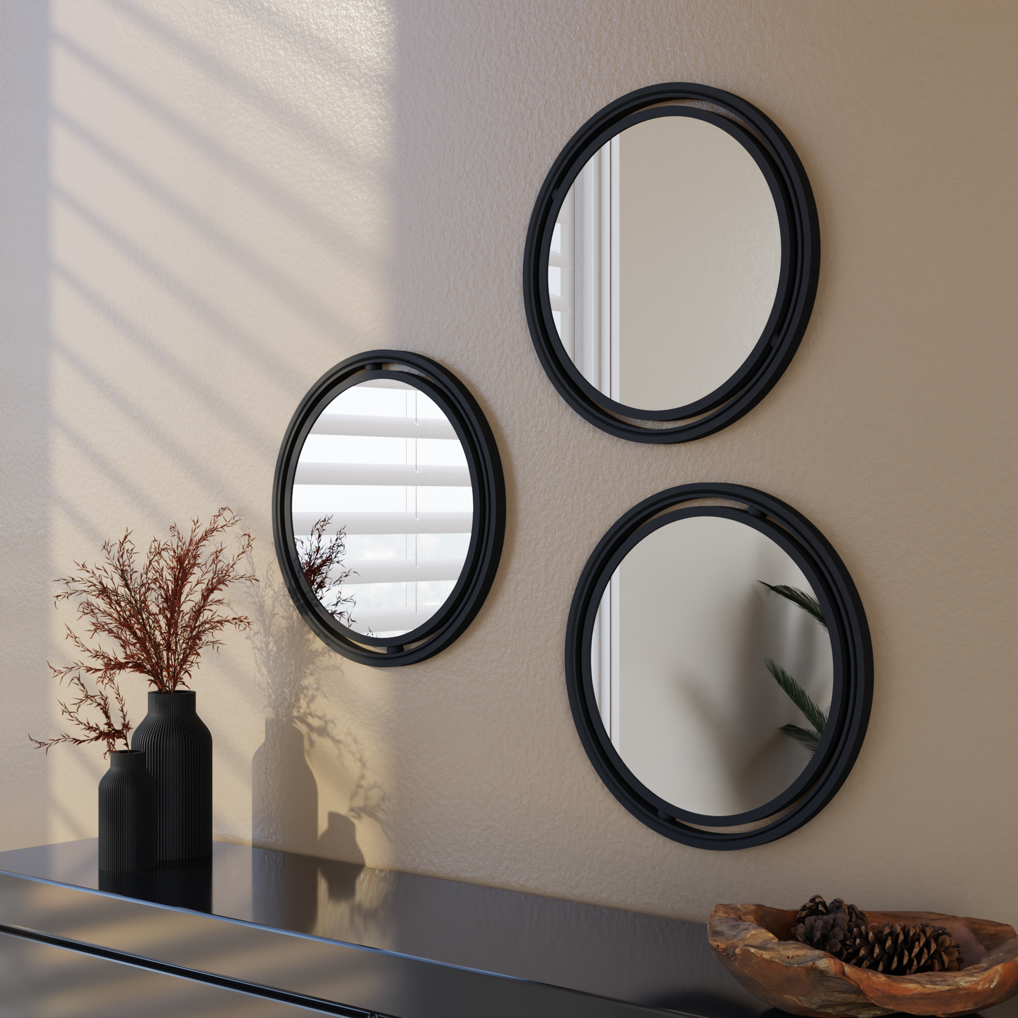 Lot de 3 Miroirs Ronds GLOBE