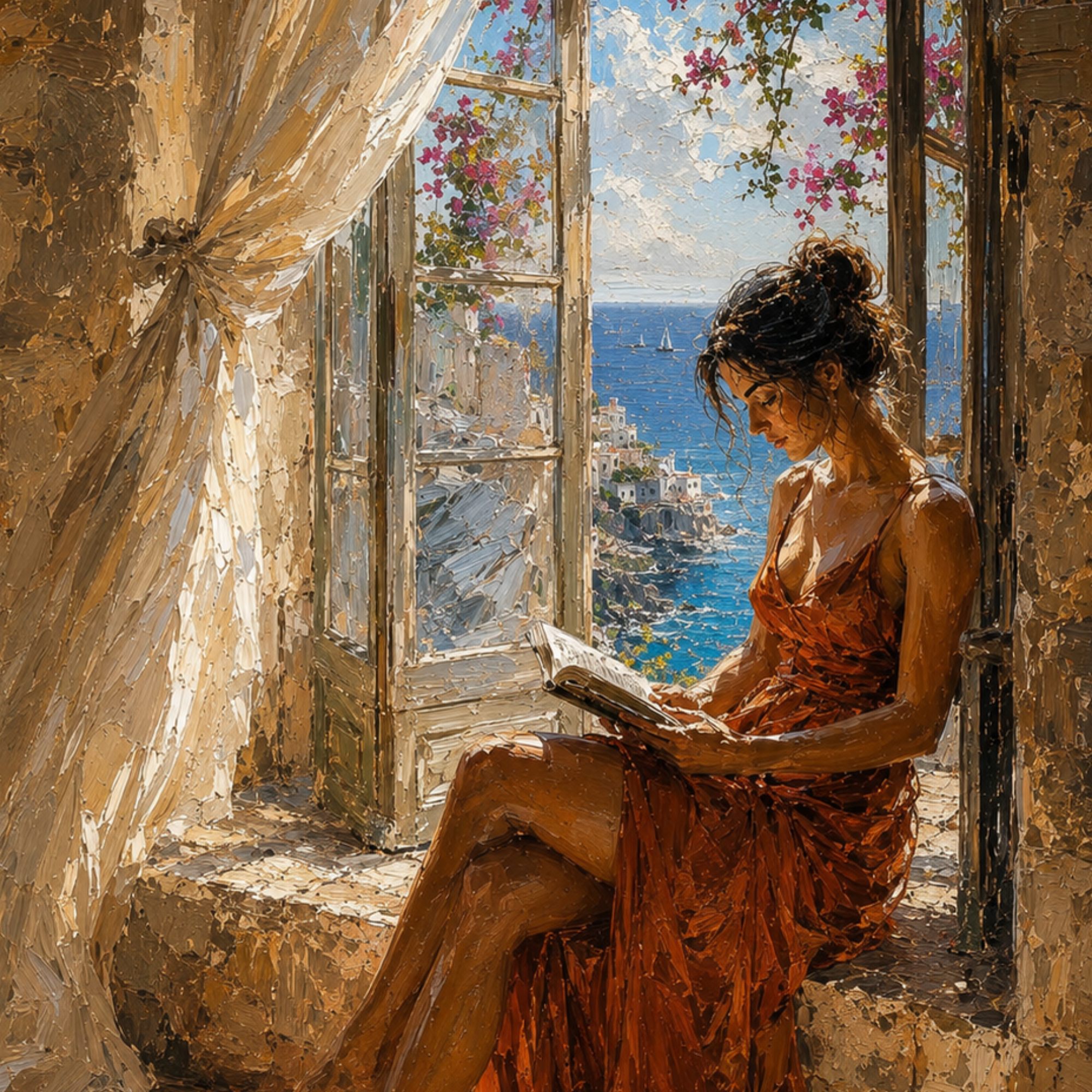 MEDITERRANEAN STUDIES — The Open Window, Framed Art Print