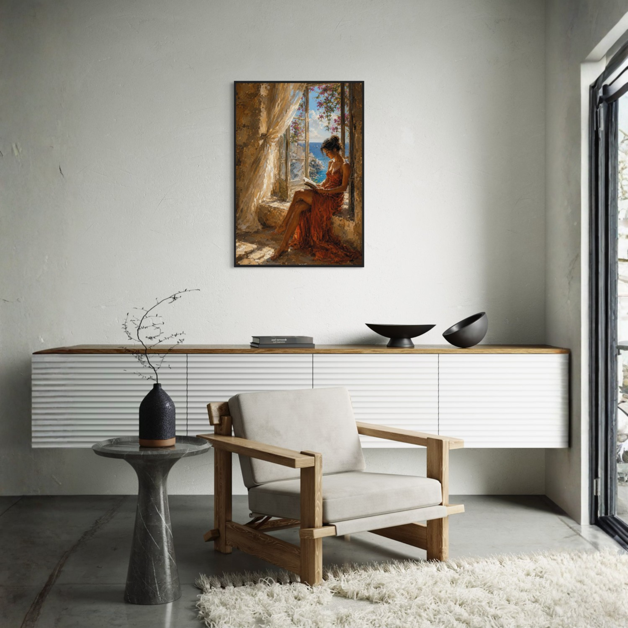 MEDITERRANEAN STUDIES — The Open Window, Framed Art Print