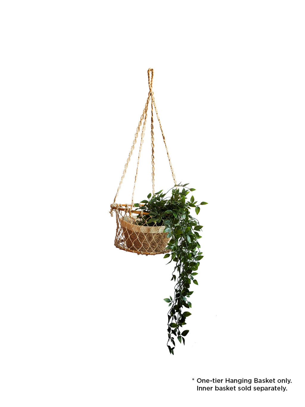 Panier Suspendu en jute et bois naturel